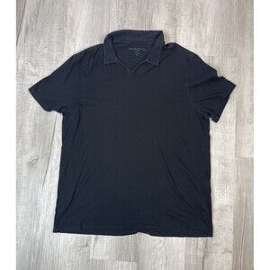 John Varvatos Polo Shirt Mens XXL Black Preppy Cotton Short Sleeve Casual T